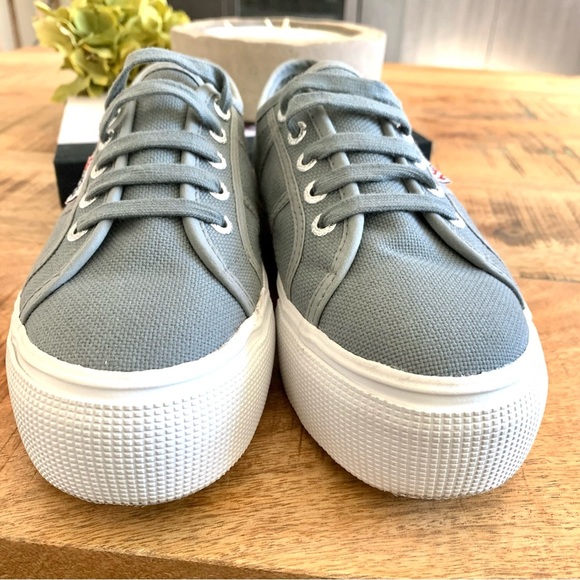 Superga Platform Gray Sneakers Size 7 - Picture 9 of 16